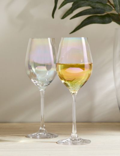 Set of 2 Lustre White Wine Glasses